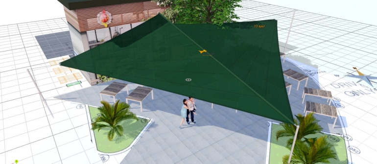 Zonnezeil ontwerpen met app voor perfecte schaduw