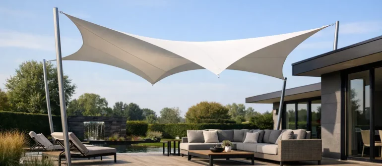 3D zonnezeil voor tuin met architecturale klasse