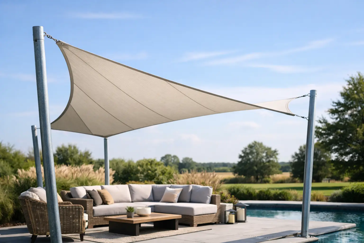 Windbestendig zonnezeil met palen kiezen