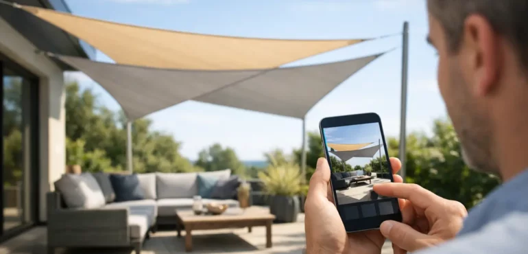 Zonnezeil ontwerpen met app voor perfecte schaduw