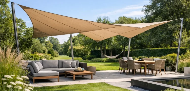 Zonnezeil voor grote tuin met maximale vrijheid